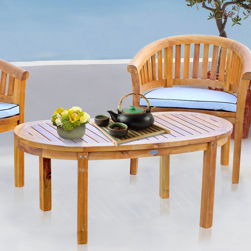 Teak Wood Peanut Coffee Table