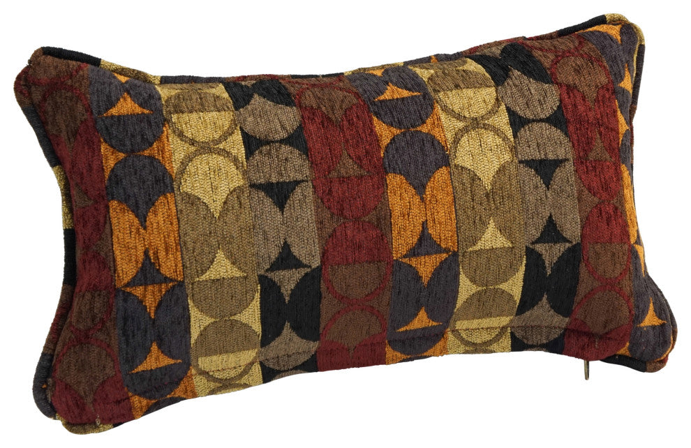 18" Double-Corded Patterned Jacquard Chenille Throw Pillow, Broken Circles