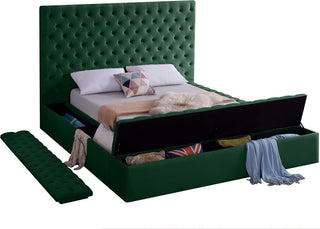 Bliss Velvet Upholstered  Bed, Green, King