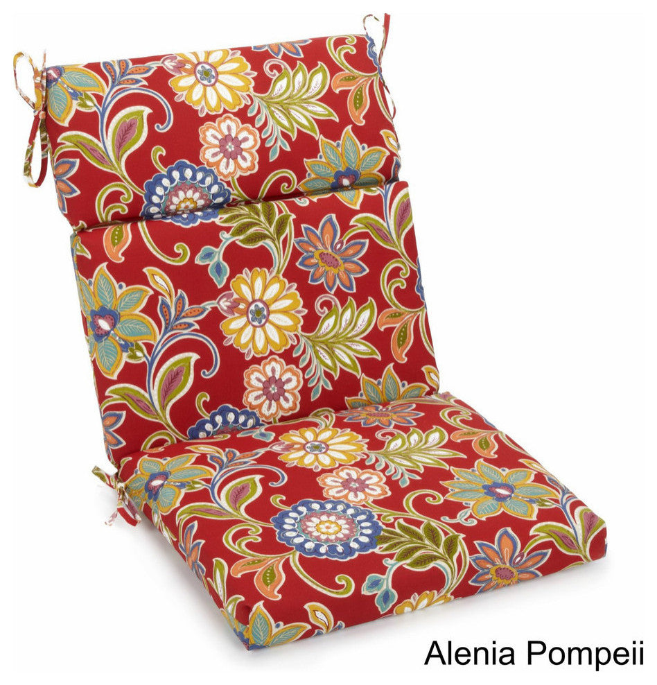 22"x45" Spun Polyester Squared Seat/Back Chair Cushion, Alinea Pompeii