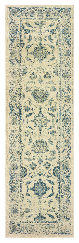 Oriental Weavers Linden Ivory/ Blue Oriental Indoor Area Rug 2'3"X7'6"