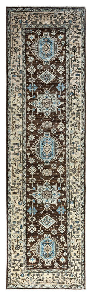 Serapi One-of-a-Kind Hand-Knotted Runner Rug Brown, 2' 9" x 9' 9"