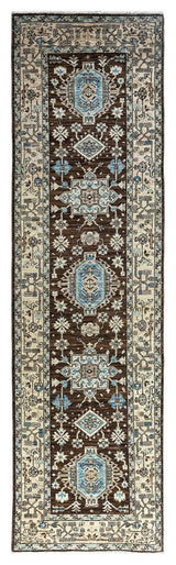 Serapi One-of-a-Kind Hand-Knotted Runner Rug Brown, 2' 9" x 9' 9"