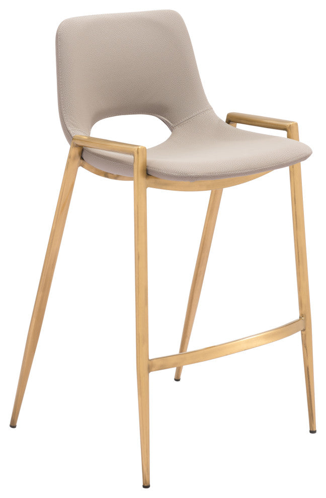 Desi Counter Stool, Set of 2 Beige/Gold