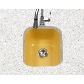 Houzer PCB-1750 Porcela 15-5/8" Undermount Single Basin Porcelain - Lemon