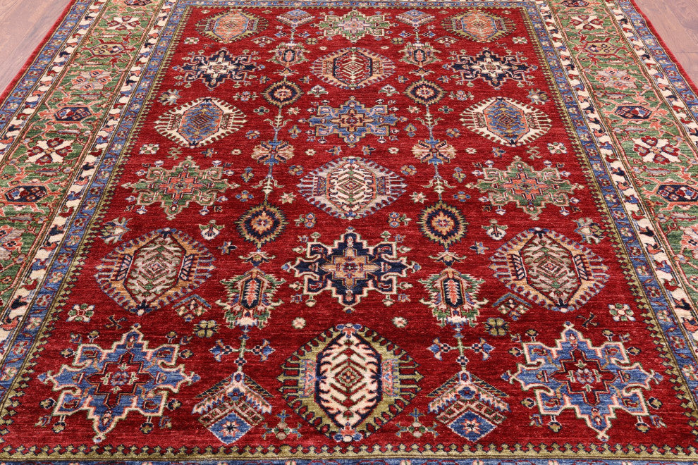 Hand Knotted Super Kazak Wool Rug 8' 2" X 10' 2" Q10536