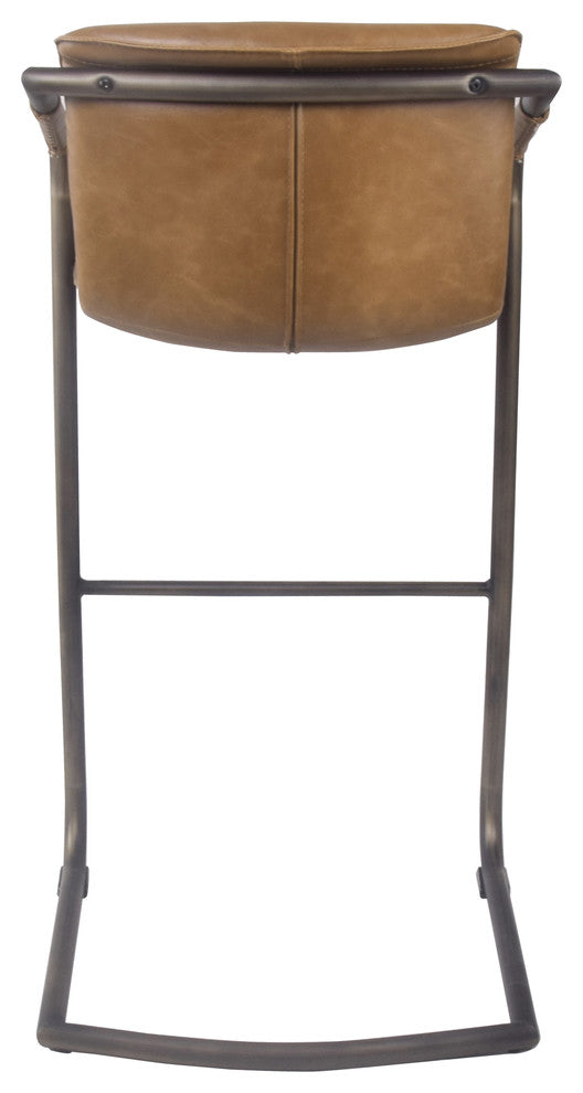 Indy Stool, Set of 2, Antique Cigar Brown, Bar Stool, Faux Leather