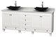 Acclaim Vanity, White, 80", Arista Black Granite, White Carrera Marble