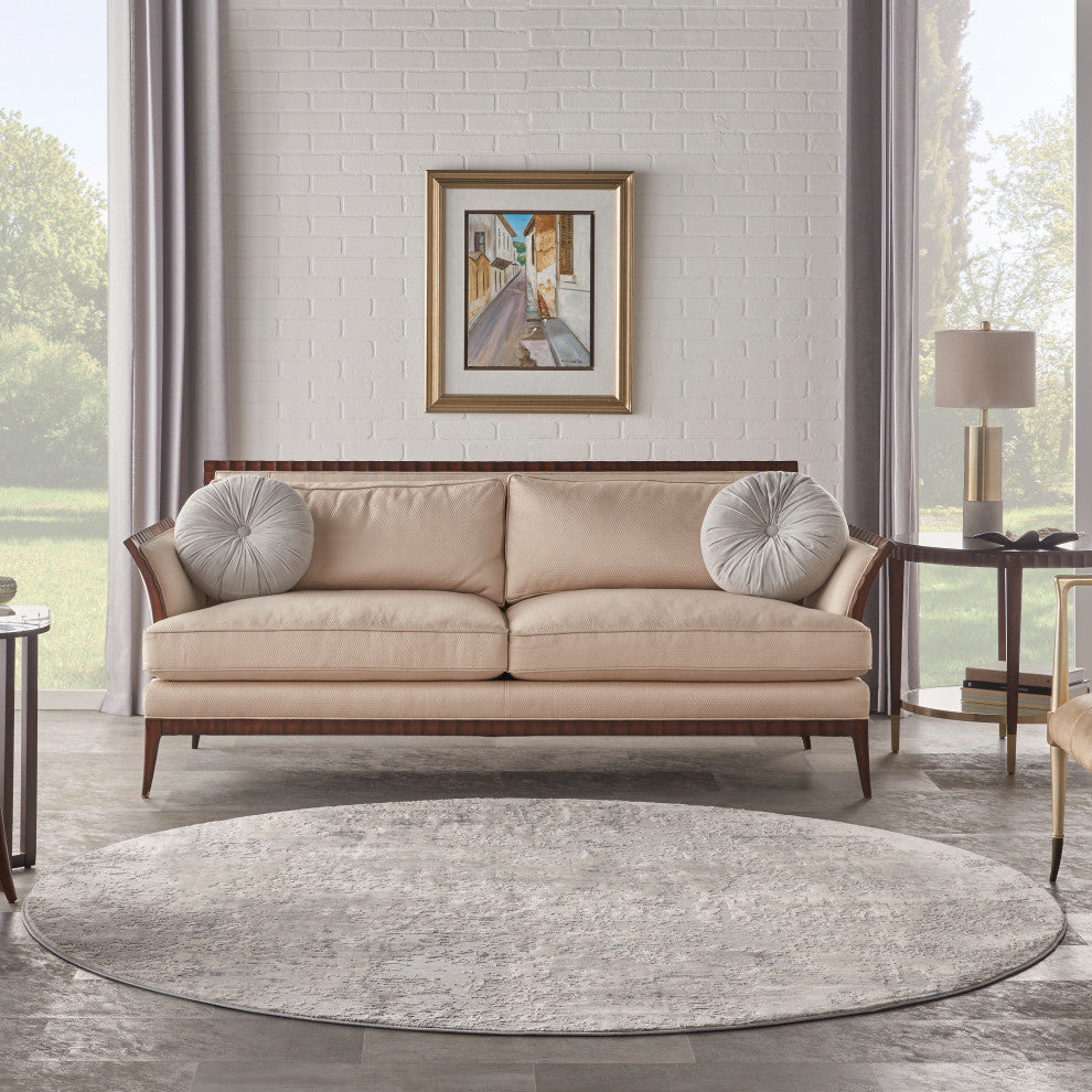 Nourison Rustic Textures 7'10" Round Grey/Beige Modern Indoor Area Rug