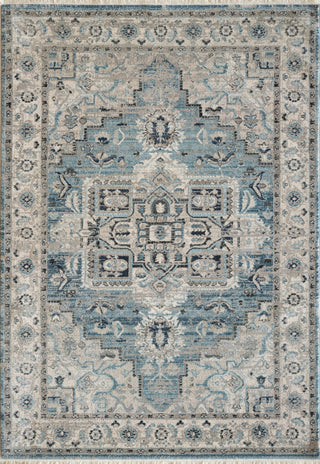 Juno 6882-500 Area Rug, Light Blue And Cream, 6'7"X9'2"