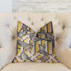 Song Bird Gardens Yellow, Beige and Gray Luxury Throw Pillow, 20"x36" King