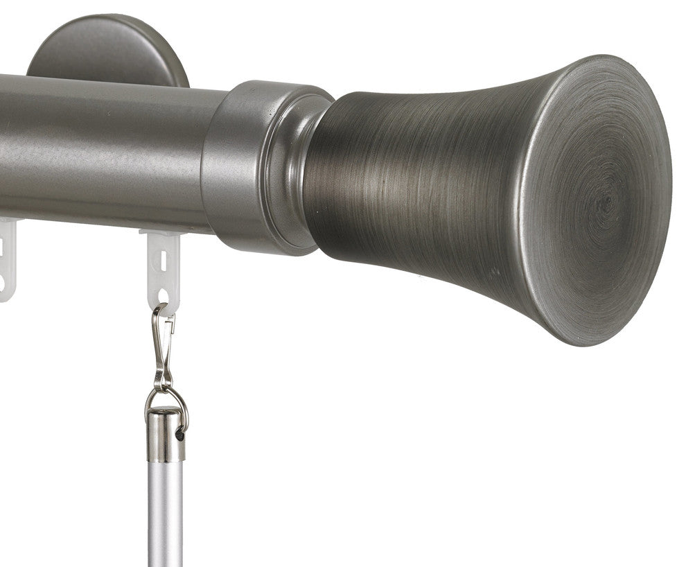 Dec Traverse Rod 2 With Tama 40 Finial, Antique Silver, Silver, 96