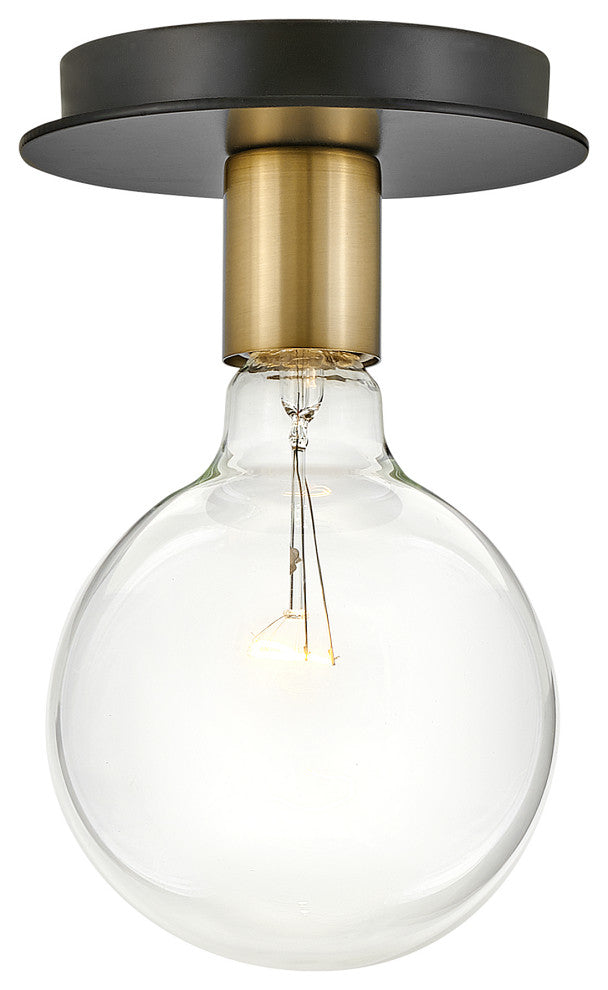Lark Bobbie Single Light Flush Mount, Lacquered Brass