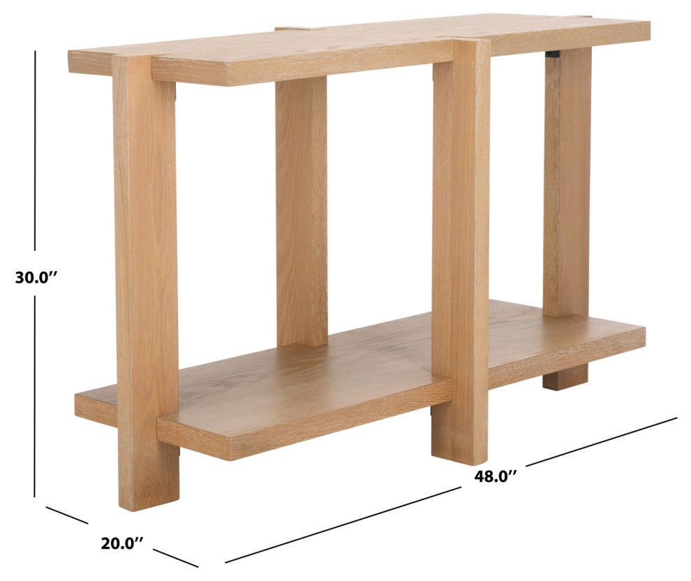 Safavieh Couture Quigley Rectangle Wood Console Table, Weathered Grey
