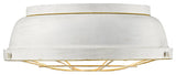 Golden Bartlett Flush Mount, French White, French White Shade