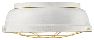 Golden Bartlett Flush Mount, French White, French White Shade