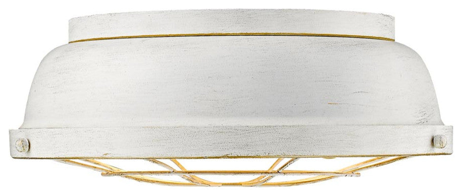 Golden Bartlett Flush Mount, French White, French White Shade
