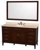 Hatton 60" Dark Chestnut Single Vanity, Ivory Marble Top, Um Rd Sink, 56"