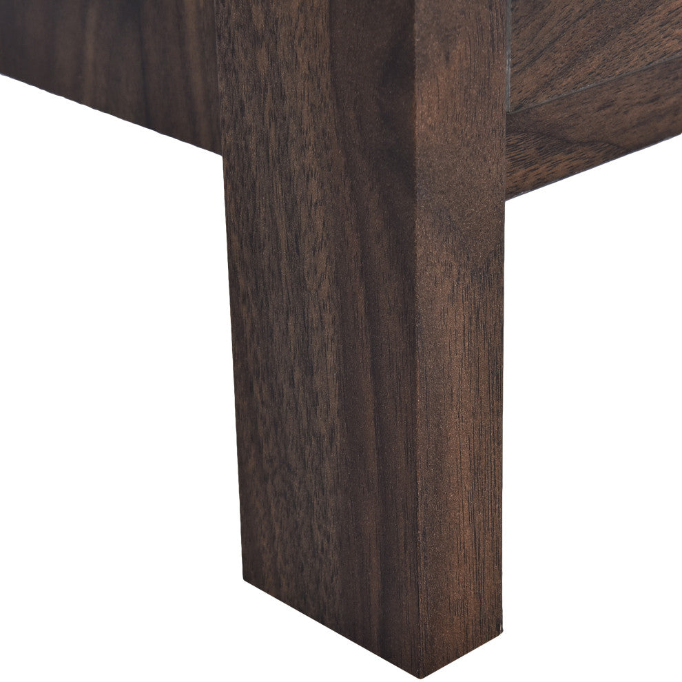 Titeca Contemporary 2 Drawer Nightstand, Medium Brown