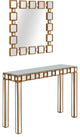 Square Reflective Mirror and Console Table