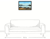 Rocky Beach Landscape 16x24 Black Floating Framed Canvas