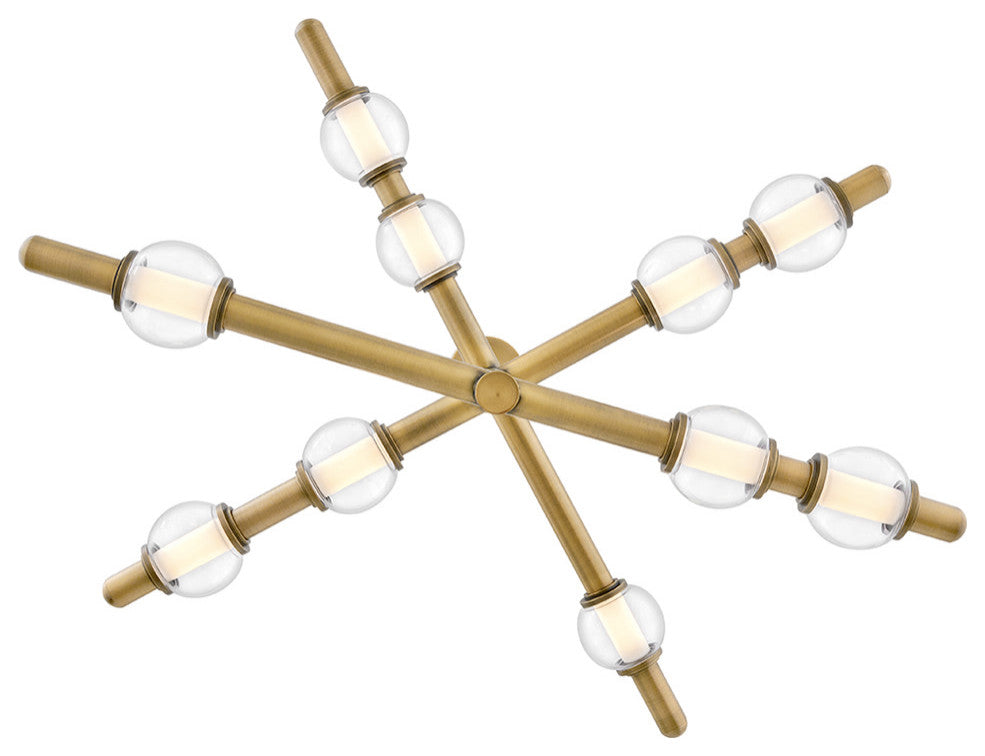 Hinkley Saxon Large Chandelier, Lacquered Brass