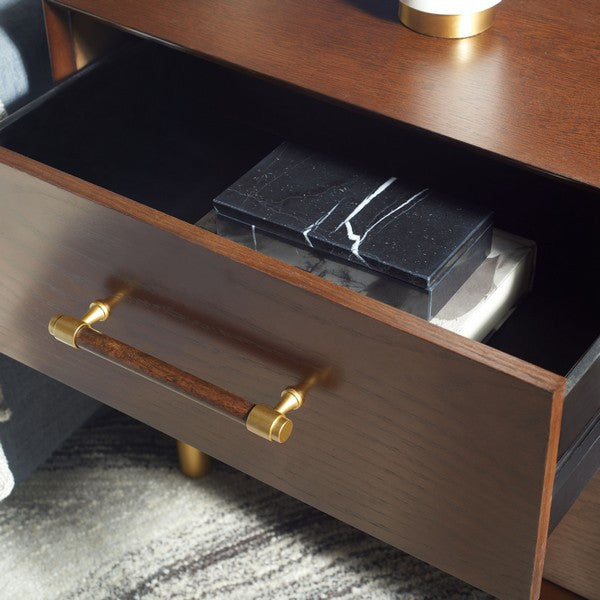 Safavieh Justice 2 Drawer Nightstand Walnut