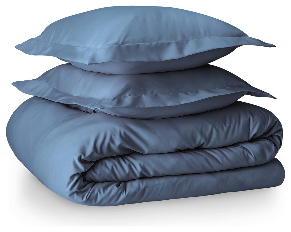 Bare Home Microfiber Duvet Insert & Duvet Cover Set, Coronet Blue, King