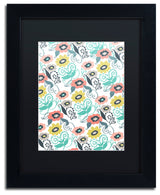 Elizabeth Caldwell 'Suzani Floral' Art, Black Frame, Black Mat, 11x14