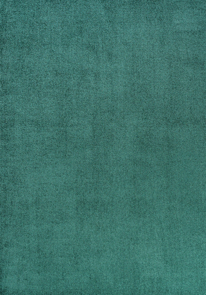 Haze Solid Low-Pile Runner Rug, Emerald, 9 X 12