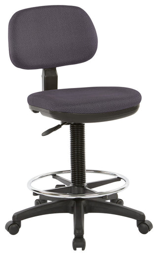 Sculptured Seat and Back Drafting Chair With Adjustable Foot Ring, Jet