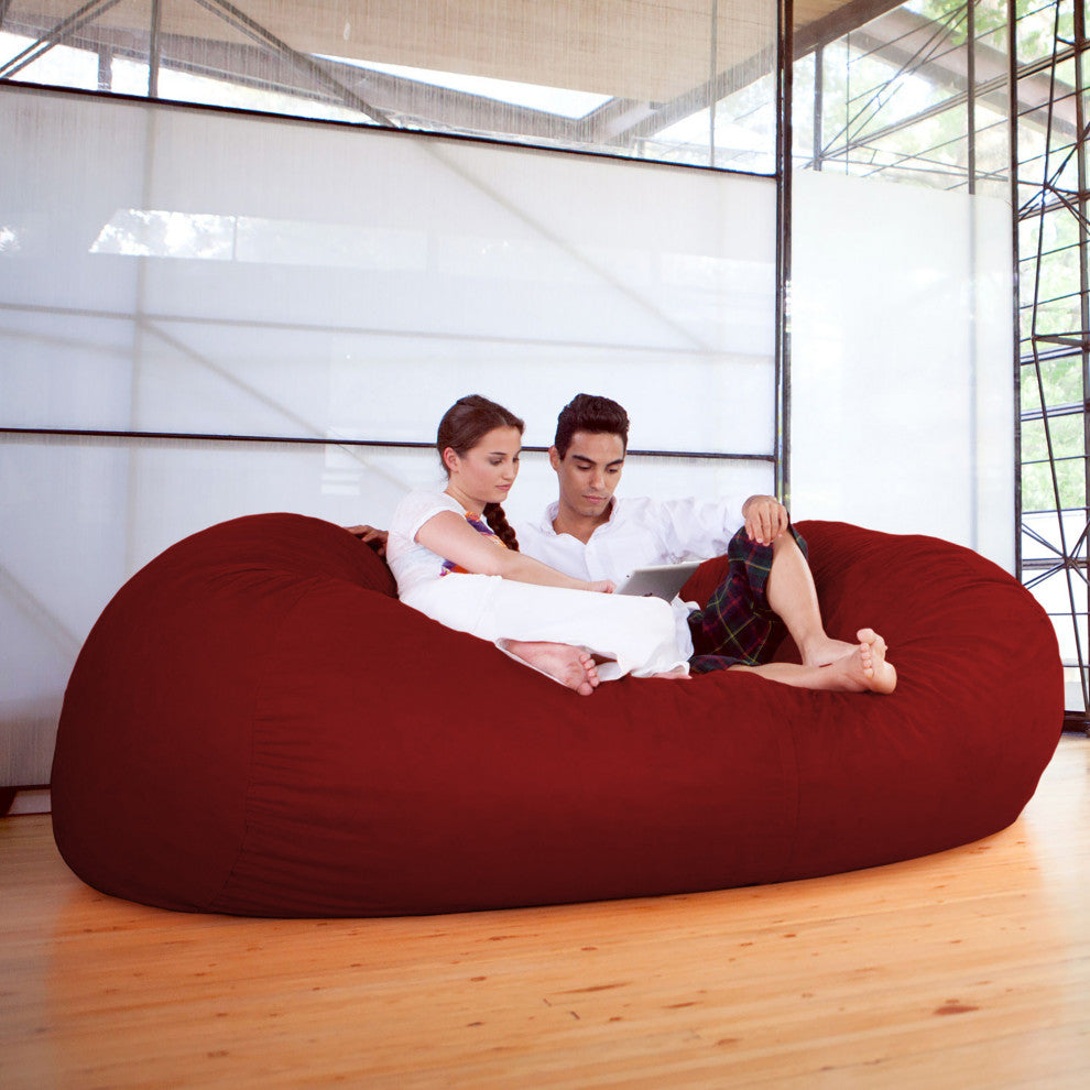 7' Giant Bean Bag Sofa, Cinnabar