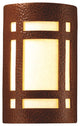 Ambiance Small Craftsman Window, Outdoor Wall Sconce, Copper, White