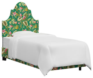 Red from Scalamandre Twin Geneva Bed, Tropical Flora Green