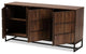 Jenett Modern Contemporary Walnut and Black 3-Door Sideboard Buffet
