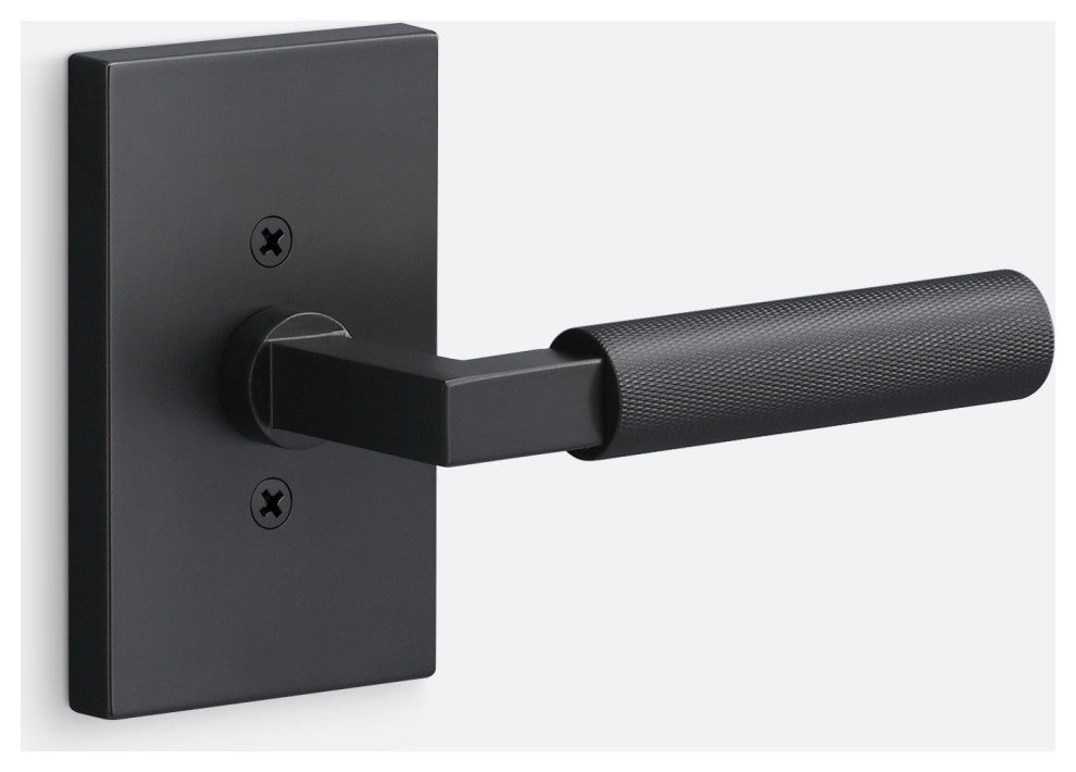 Levanto Dummy Rosette, Flat Black, Knurled Grip in Flat Black