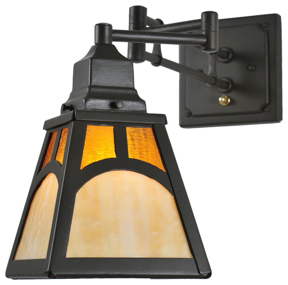 6-13 Wide Mission Hill Top Swing Arm Wall Sconce