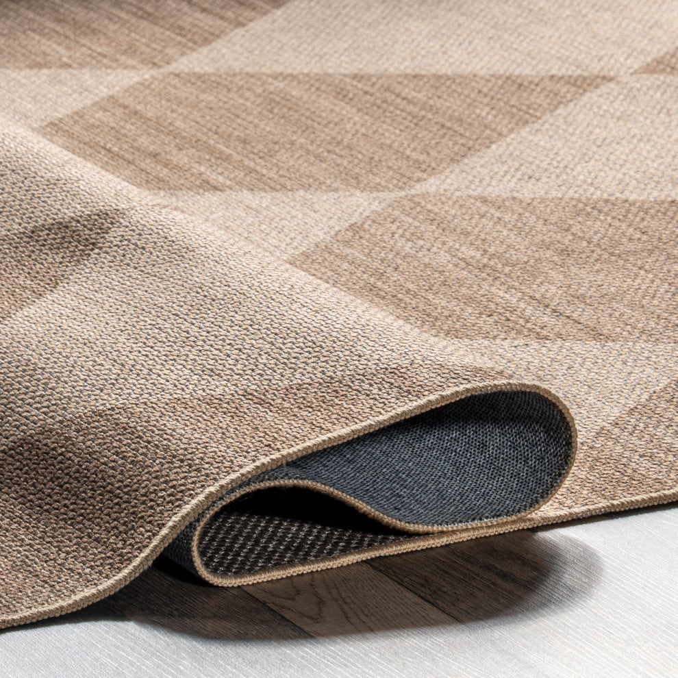 Nuloom Abi Checkered Easy-Jute Washable Rug, Natural 3' x 5'