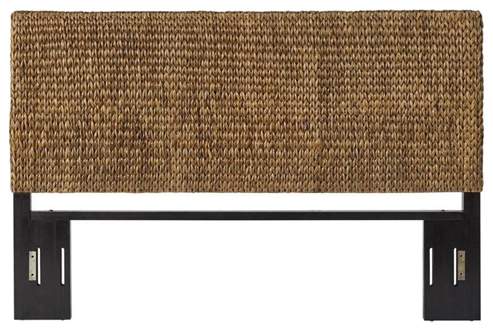 Crosley Furniture Edgewater Contemporary Wood/Rattan Queen Headboard - Sea Grass