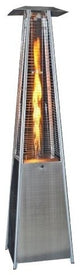 Square Flame Variable Patio Heater, Golden Hammered Finish, Stainless Steel