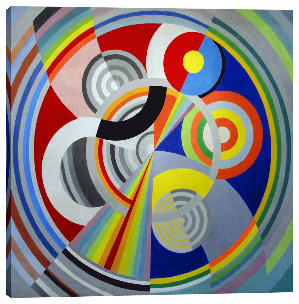 Epic Graffiti "Rythme nï¿½1" by Robert Delaunay Giclee Canvas Wall Art, 18"x18"