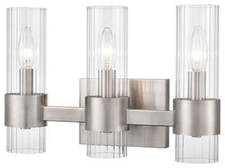 3 Light 15.1" Brushed Nickel Bathroom Vanity Light