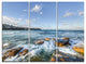 "White Waves in Bondi Beach" Beach Metal Wall Art, 3 Panels, 36"x28"