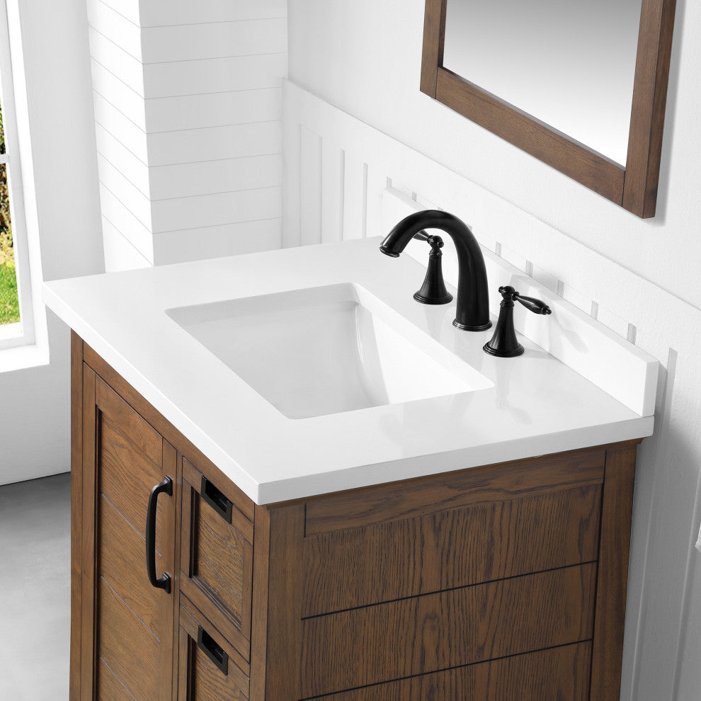 Pembroke 30" Bathroom Vanity Antique Coffee Ash Veneer