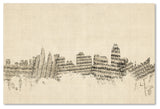 'Cincinnati, Ohio Skyline Sheet Music' Canvas Art by Michael Tompsett