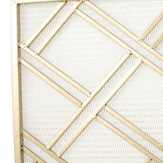GDF Studio Jalama Single Panel Iron Fireplace Screen, Gold