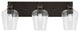 Edge 3-Light Bath Bar, Espresso Finish, 5" Clear Bubble Glass