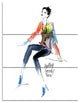 "Young Woman Colorful" Digital Metal Wall Art, 3 Panels, 28"x36"