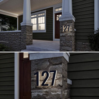 Address Numbers, 7-in. Durable ABS-Polymer, Silver, 8
