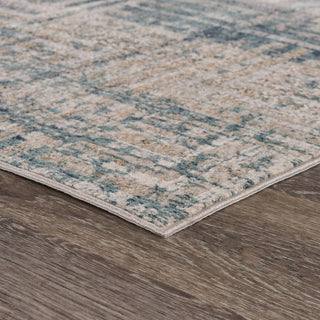 Distressed Geometric Wave Contemporary Area Rug, 5'3" X 7'6"